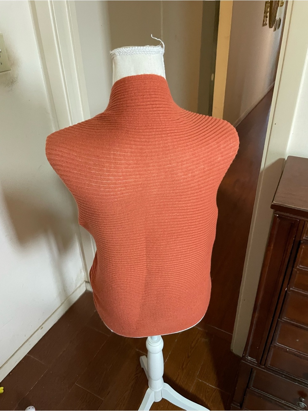 A New Day burnt orange ribbed knit shawl scarf lightweight 30x 86 inches approx - Picture 10 of 15